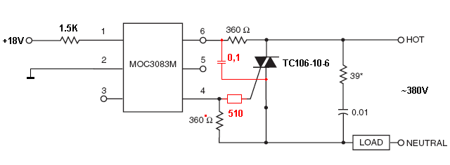 Симисторный Оптодрайвер Moc3041 - adviserinstruction