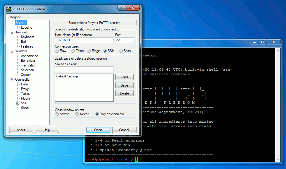 Подключение через putty Роутер TP-LINK TL-WDR4300 118 - Конференция iXBT.com