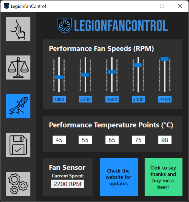 Фан контроль. Legionfancontrol.