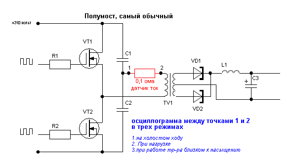 Как работает полумостовая схема