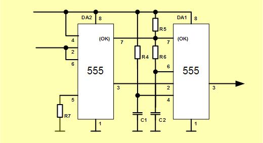 Схема мультивибратора на 555