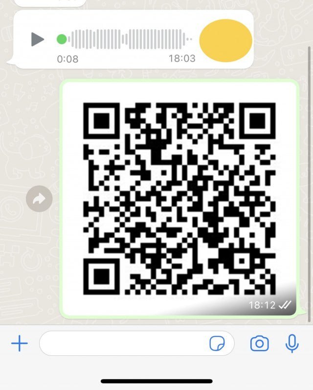 QR код в ответ на голосовое сообщение.